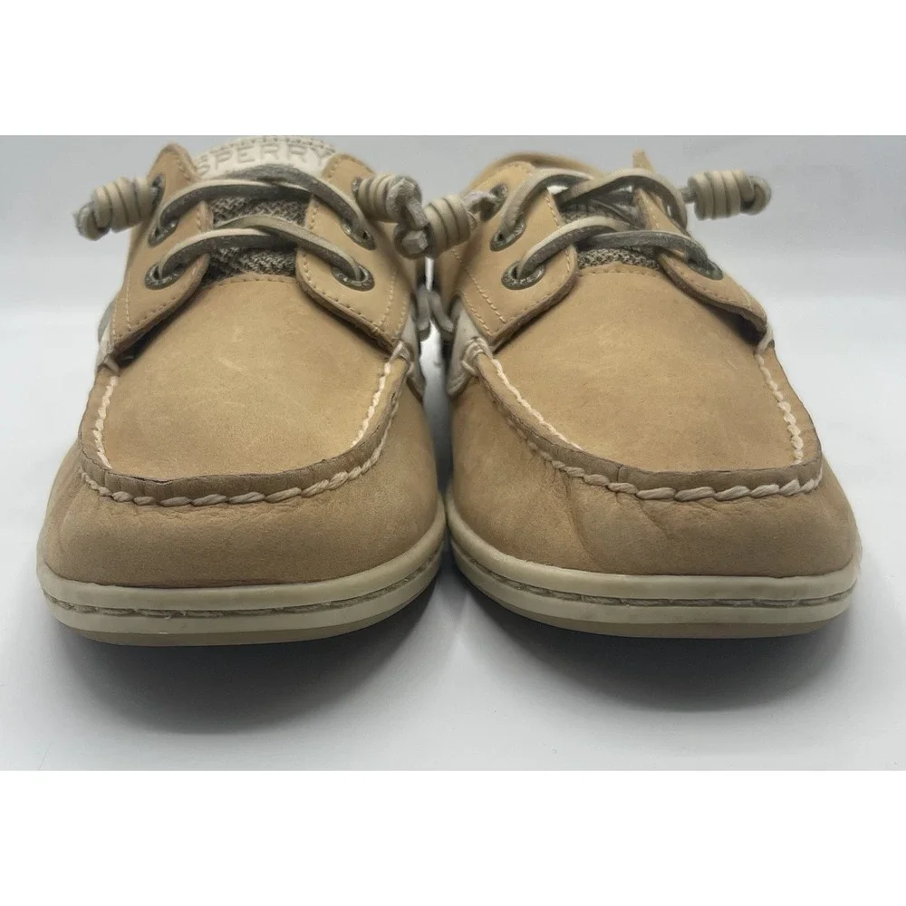 Sperry Top Sider Shoes Women's 8 Songfish Boat Deck Leather STS95588 Beige